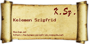 Kelemen Szigfrid névjegykártya